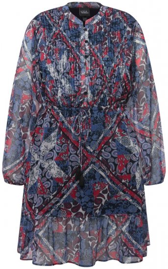 Ulla Popken 824976 Vestido estampado Azul-marinho - Vestidos midi - Vestidos Midi Tamanhos Grandes