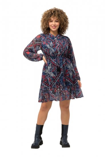 Ulla Popken 824976 Vestido estampado Azul-marinho - Vestidos midi - Vestidos Midi Tamanhos Grandes