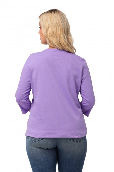 Ulla Popken Horticultural Graphic Floral Tee Pale Lilac - T-shirts estampadas para mulher - 