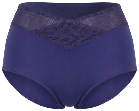 Ulla Popken 825676 Cuecas modeladoras de cintura alta Azul real - Roupa modeladora - 