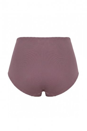 Ulla Popken 825788 Cuecas de cintura alta com renda Castanho - Cuecas - 