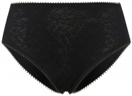 Ulla Popken 825790 Cuecas com flores com renda Preto - Cuecas - 
