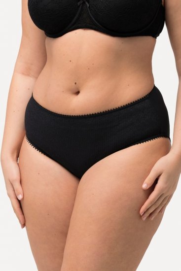 Ulla Popken 825790 Cuecas com flores com renda Preto - Cuecas - 