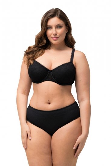 Ulla Popken 825790 Cuecas com flores com renda Preto - Cuecas - 