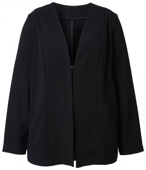 Ulla Popken 825828 Casaco Preto - Jaquetas - Casacos plus size para mulher