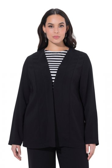 Ulla Popken 825828 Casaco Preto - Jaquetas - Casacos plus size para mulher