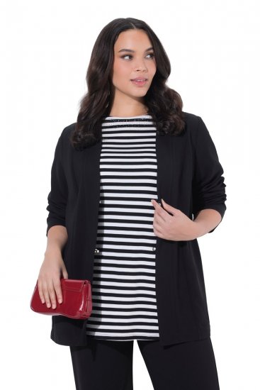 Ulla Popken 825828 Casaco Preto - Jaquetas - Casacos plus size para mulher