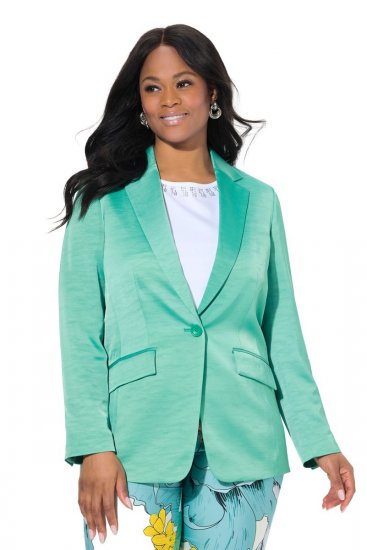 Ulla Popken 826161 Blazer texturizado Verde - Blazers e Coletes - Blazers em Tamanhos Grandes