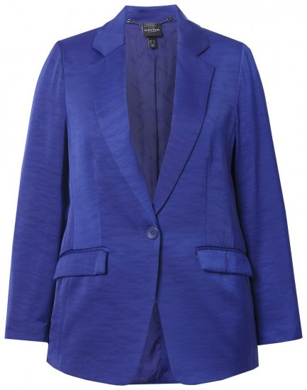 Ulla Popken 826161 Blazer texturizado com bolsos de pala Azul-marinho - Blazers e Coletes - Blazers em Tamanhos Grandes