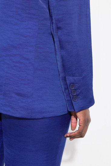 Ulla Popken 826161 Blazer texturizado com bolsos de pala Azul-marinho - Blazers e Coletes - Blazers em Tamanhos Grandes