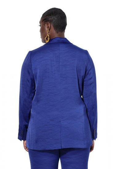Ulla Popken 826161 Blazer texturizado com bolsos de pala Azul-marinho - Blazers e Coletes - Blazers em Tamanhos Grandes
