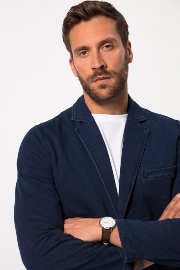 JP1880 826175 Blazer em moletom com visual vintage Azul-marinho - Fatos - Fatos de Homem Tamanhos Grandes