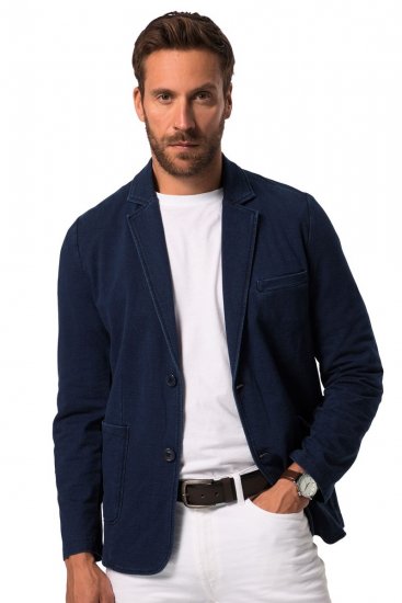 JP1880 826175 Blazer em moletom com visual vintage Azul-marinho - Fatos - Fatos de Homem Tamanhos Grandes