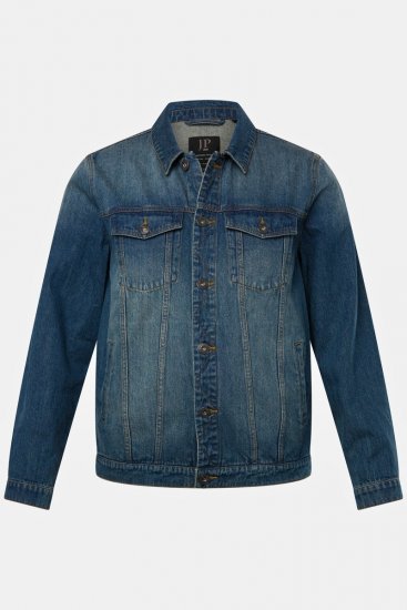 JP1880 826234 Casaco de ganga com bolsos no peito Azul índigo - Casacos - Casacos Homem Tamanhos Grandes