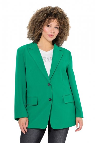 Ulla Popken 826487 Blazer oversize com bolsos de pala Verde-esmeralda - Blazers e Coletes - Blazers em Tamanhos Grandes