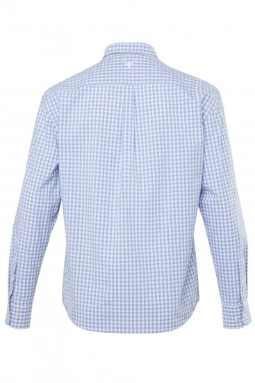 JP1880 Modern Fit Button-Down Collar Long Sleeve Check Shirt Light Blue - Camisas - Camisas Homem Tamanhos Grandes