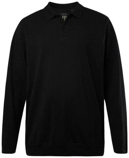 JP1880 827115 Polo de manga comprida com corte para barriga Preto - Pólos - Pólos Tamanhos Grandes Homem