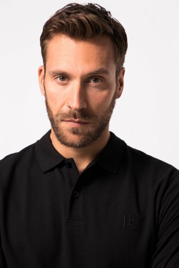 JP1880 827115 Polo de manga comprida com corte para barriga Preto - Pólos - Pólos Tamanhos Grandes Homem