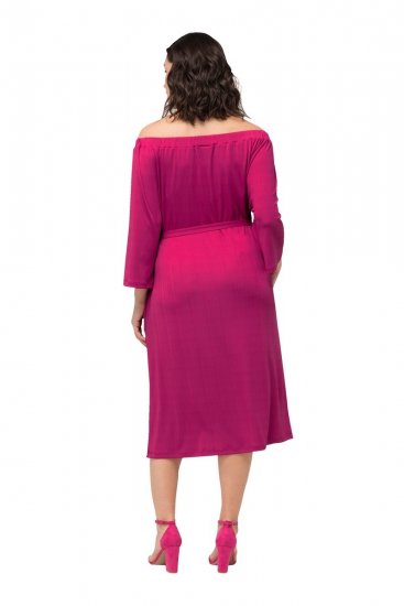 Ulla Popken 827740 Vestido de jersey com manga 3/4 Rosa - Vestidos midi - Vestidos Midi Tamanhos Grandes