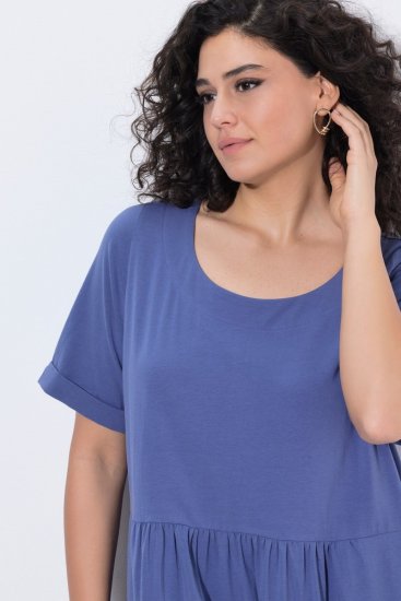 Ulla Popken 827920 Vestido de jersey de manga curta Azul - Vestidos em jersey - 