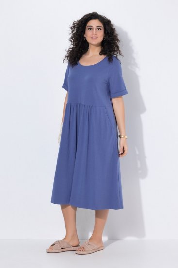 Ulla Popken 827920 Vestido de jersey de manga curta Azul - Vestidos em jersey - 