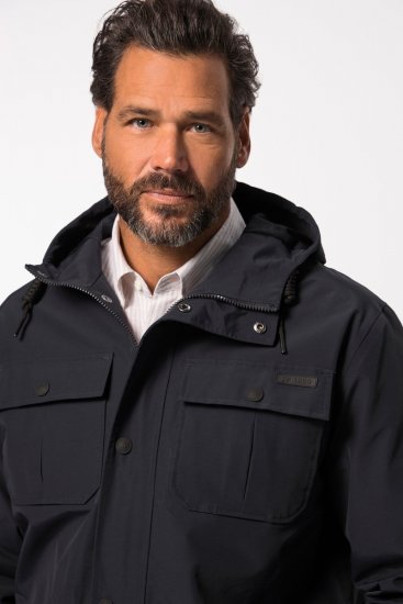 JP1880 828706 Casaco de chuva com fecho oculto Azul marinho - Casacos - Casacos Homem Tamanhos Grandes