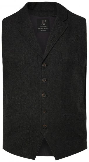 JP1880 828736 Colete de tweed com costas em malha Preto - Fatos - Fatos de Homem Tamanhos Grandes