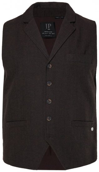 JP1880 828736 Colete de tweed com costas em malha Castanho escuro - Fatos - Fatos de Homem Tamanhos Grandes