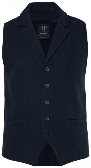 JP1880 828736 Colete de tweed com costas em malha Azul-marinho - Fatos - Fatos de Homem Tamanhos Grandes