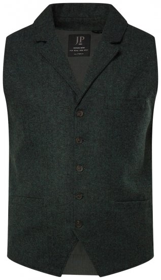 JP1880 828736 Colete de tweed com costas em malha Verde garrafa - Fatos - Fatos de Homem Tamanhos Grandes