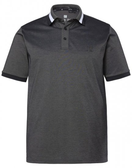 JAY-PI Quickdry Two-Tone Golf Poloshirt Black - Pólos - Pólos Tamanhos Grandes Homem