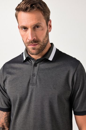 JAY-PI Quickdry Two-Tone Golf Poloshirt Black - Pólos - Pólos Tamanhos Grandes Homem