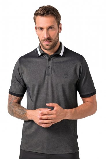 JAY-PI Quickdry Two-Tone Golf Poloshirt Black - Pólos - Pólos Tamanhos Grandes Homem