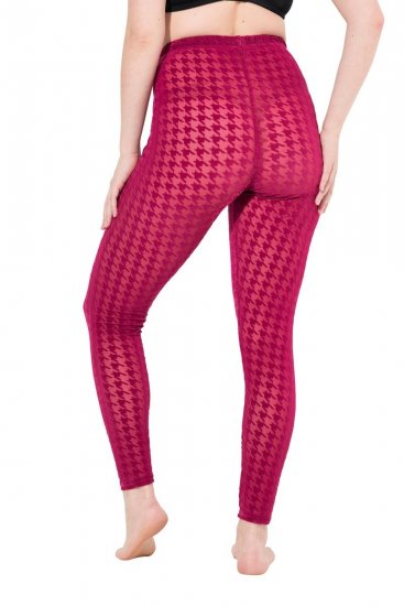 Ulla Popken 828982 Leggings de meia aos quadrados Vermelho baga - Collants & meias - 