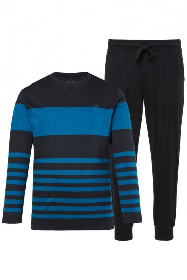 JP1880 Pyjamas Two-piece Long Sleeve with Stripes Blue - Roupa Interior & natação - Roupa interior Homem Tamanhos Grandes