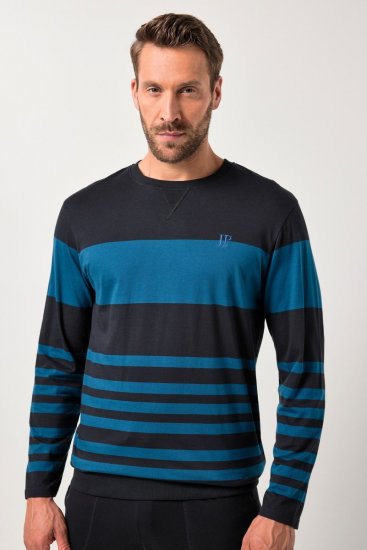 JP1880 Pyjamas Two-piece Long Sleeve with Stripes Blue - Roupa Interior & natação - Roupa interior Homem Tamanhos Grandes