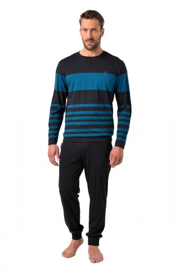 JP1880 Pyjamas Two-piece Long Sleeve with Stripes Blue - Roupa Interior & natação - Roupa interior Homem Tamanhos Grandes