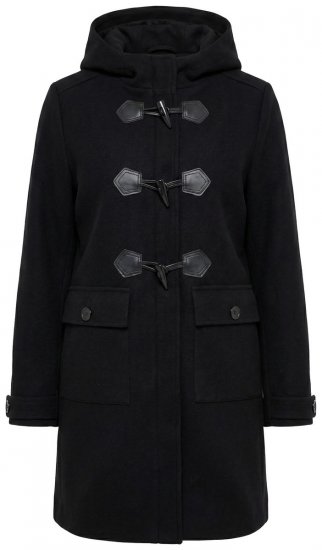Ulla Popken 829347 Duffle coat Preto - Casacos - Casacos de Mulher em Tamanhos Grandes