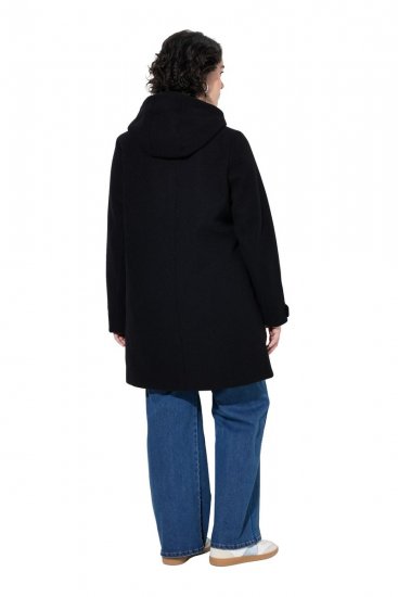 Ulla Popken 829347 Duffle coat Preto - Casacos - Casacos de Mulher em Tamanhos Grandes