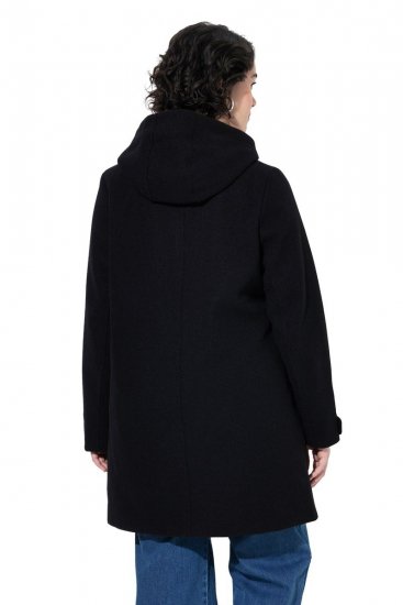 Ulla Popken 829347 Duffle coat Preto - Casacos - Casacos de Mulher em Tamanhos Grandes