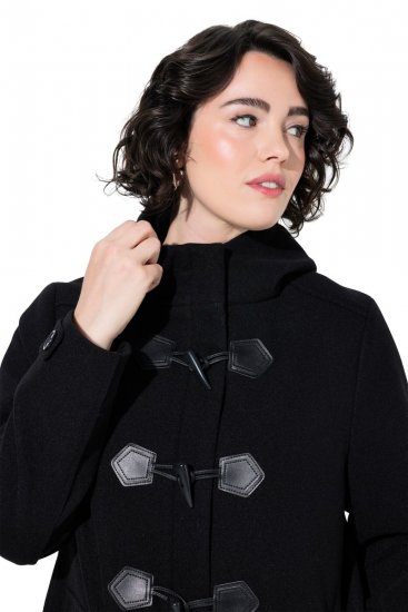 Ulla Popken 829347 Duffle coat Preto - Casacos - Casacos de Mulher em Tamanhos Grandes