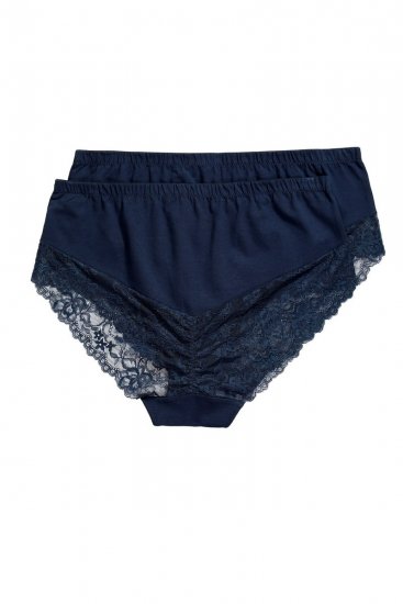 Ulla Popken 830094 Cuecas com renda pack de 2 Azul-marinho - Cuecas - 