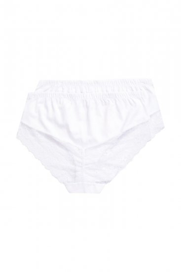 Ulla Popken 830094 Cuecas com renda pack de 2 Branco - Cuecas - 