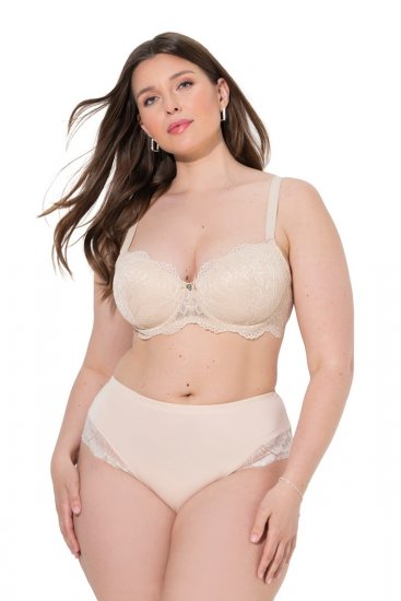 Ulla Popken 830094 Cuecas com renda pack de 2 Bege - Cuecas - 
