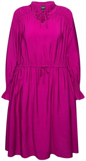 Ulla Popken 830615 Vestido de manga comprida com folhos Lilás - Vestidos midi - Vestidos Midi Tamanhos Grandes