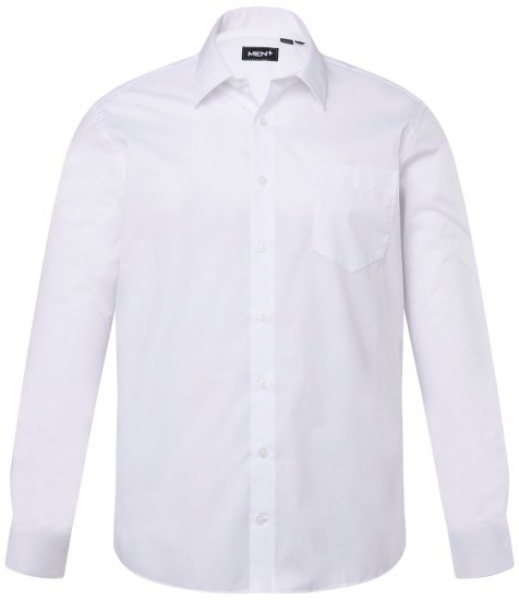 Men+ 753 Camisa de vestir manga comprida com colarinho clássico Branco - Camisas - Camisas Homem Tamanhos Grandes