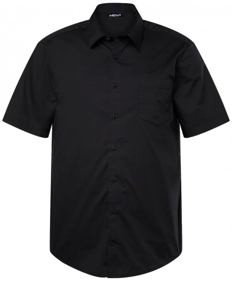 Men+ 756 Camisa de vestir manga curta com colarinho clássico Preto - Camisas - Camisas Homem Tamanhos Grandes
