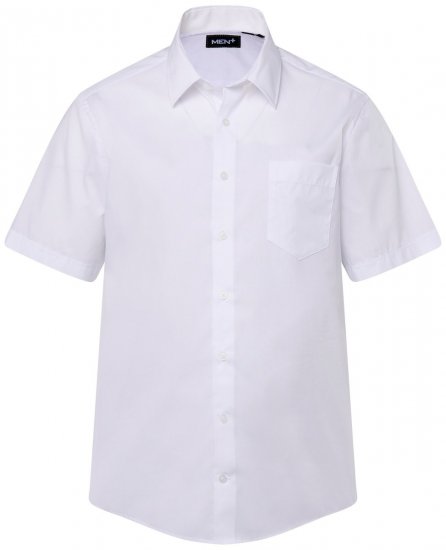Men+ 756 Camisa de vestir manga curta com colarinho clássico Branco - Camisas - Camisas Homem Tamanhos Grandes