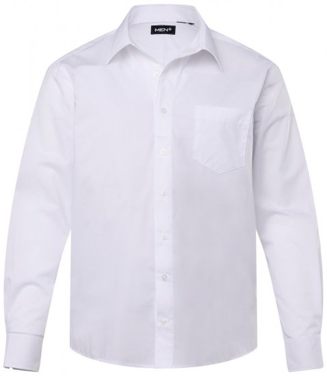 Men+ 757 Camisa de vestir manga comprida com colarinho aberto Branco - Camisas - Camisas Homem Tamanhos Grandes