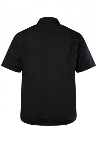 Men+ 758 Camisa de vestir manga curta com colarinho aberto Preto - Camisas - Camisas Homem Tamanhos Grandes